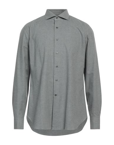 Mantovani Man Shirt Grey Size 17 Cotton