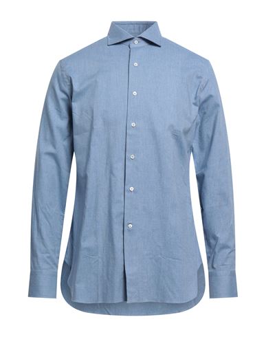 Mantovani Man Shirt Light Blue Size 16 ½ Cotton