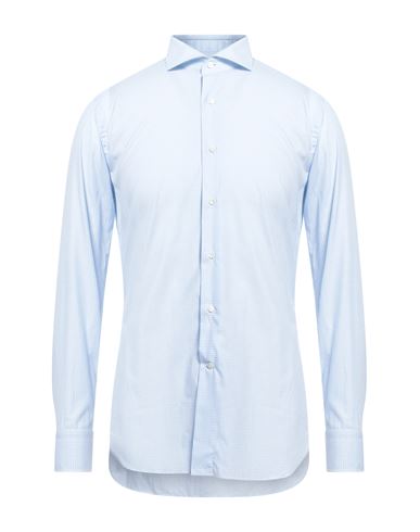 Mantovani Man Shirt Sky Blue Size 15 Cotton