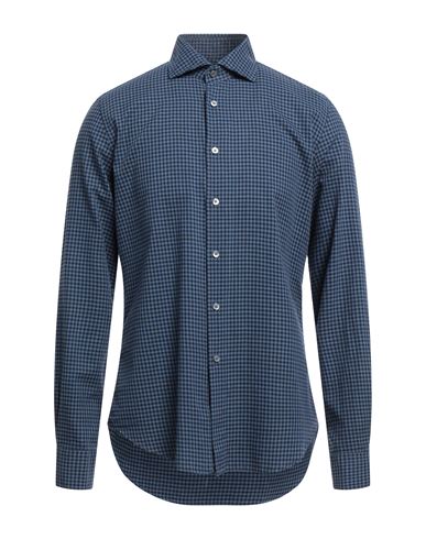 Shop Rossi Man Shirt Slate Blue Size 16 Cotton