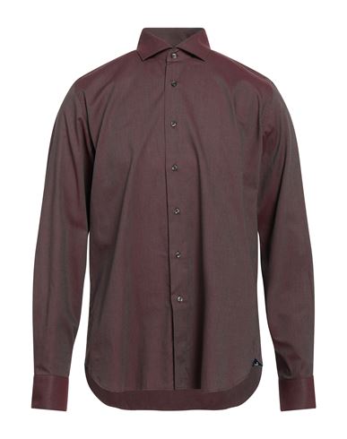 Alea Man Shirt Burgundy Size 17 Cotton In Red