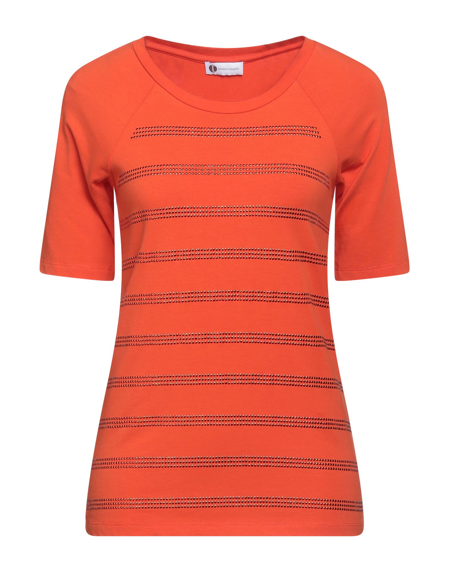 Shop Diana Gallesi Woman T-shirt Orange Size 10 Cotton, Elastane