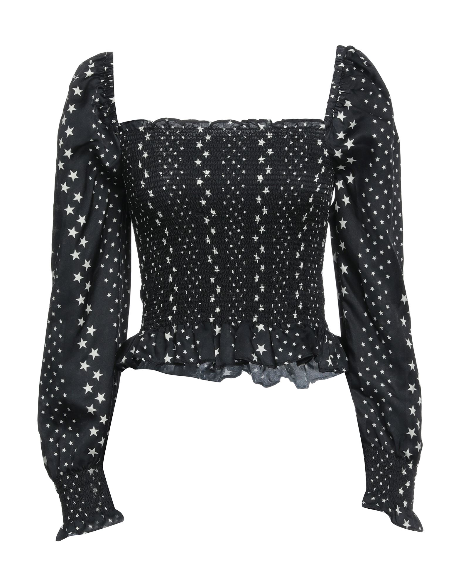 Loveshackfancy Russell Top In Black Satin In Black