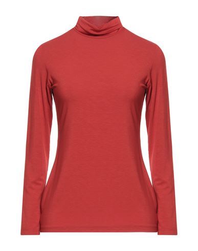 Rosso35 Woman T-shirt Brick Red Size 6 Viscose, Elastane
