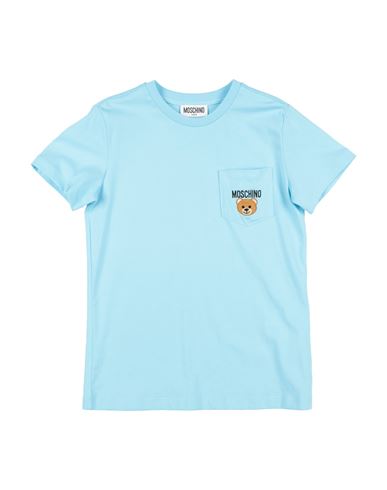 Moschino Kid Babies'  Toddler T-shirt Sky Blue Size 6 Cotton In White