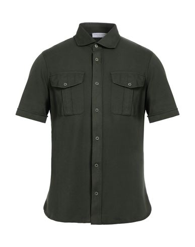 Filippo De Laurentiis Man Shirt Military Green Size 38 Cotton
