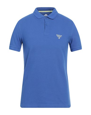 Barbour Man Polo Shirt Bright Blue Size Xs Cotton