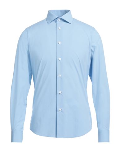 Shop Cavalli Class Man Shirt Light Blue Size 17 ½ Cotton, Elastane