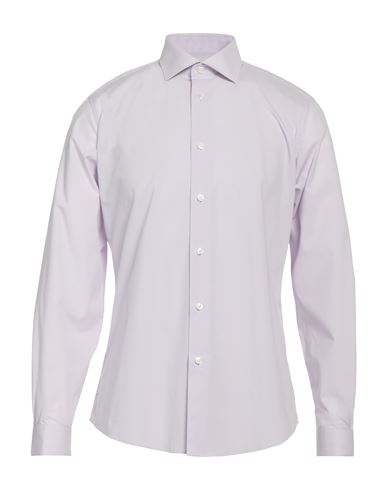 Cavalli Class Man Shirt Lilac Size 17 ½ Cotton, Elastane In Purple