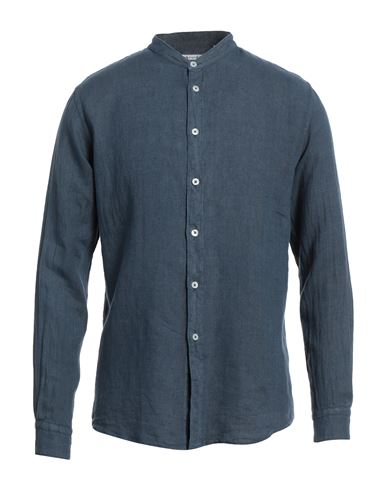 Grey Daniele Alessandrini Man Shirt Slate Blue Size 15 Linen