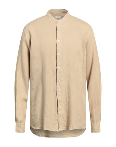 Grey Daniele Alessandrini Man Shirt Beige Size 16 ½ Linen In Multi