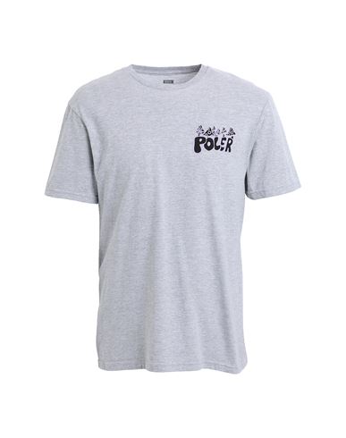 Poler Caveman T-shirt Man T-shirt Grey Size L Cotton, Polyester