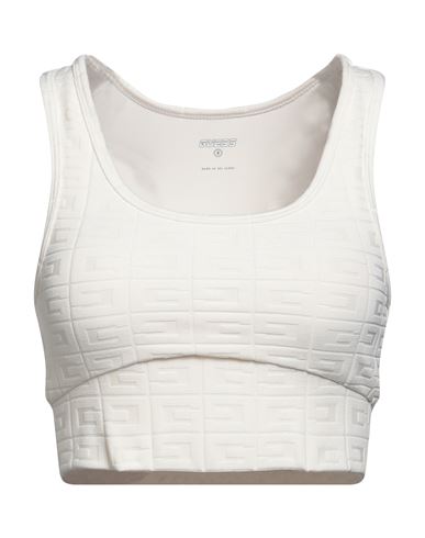 Guess Woman Top Ivory Size Xl Polyester, Elastane In White