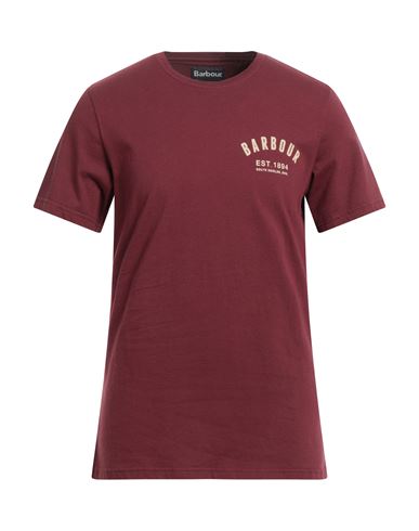 Barbour Man T-shirt Burgundy Size S Cotton In Red