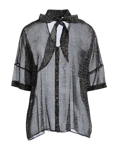 Les Copains Woman Shirt Black Size 10 Silk