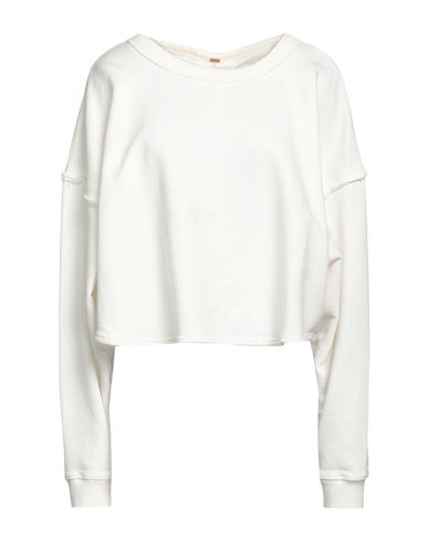 Free People Woman Sweatshirt Off White Size Xs Cotton