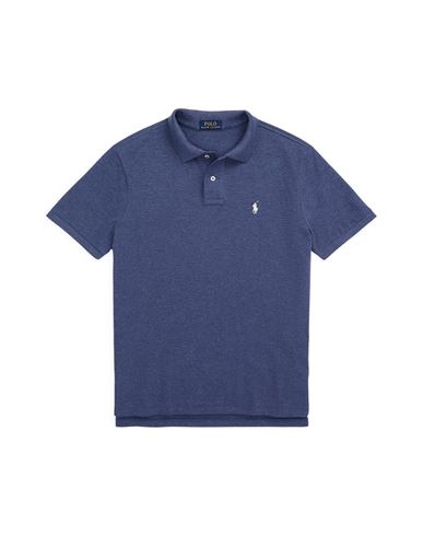 Polo Ralph Lauren Man Polo Shirt Slate Blue Size Xxl Cotton In Navy Blue