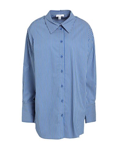 Topshop Woman Shirt Slate Blue Size 6 Cotton, Polyester, Elastane