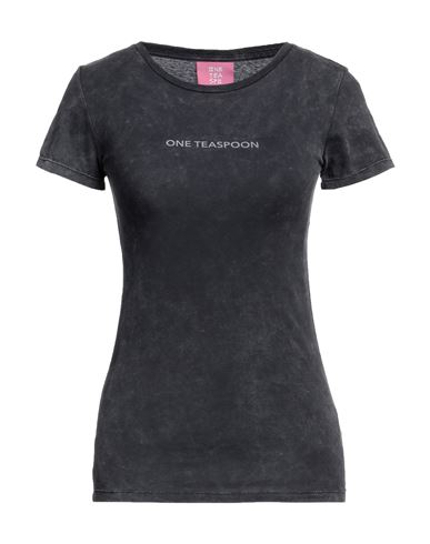 One Teaspoon Woman T-shirt Lead Size Xxs Organic Cotton In Grey