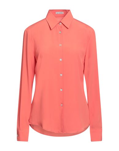 Camicettasnob Woman Shirt Orange Size 8 Acrylic, Silk