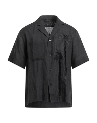 Christian Pellizzari Man Shirt Black Size 36 Linen