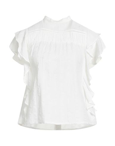 Sessun Woman Top Ivory Size M Viscose, Cotton In White