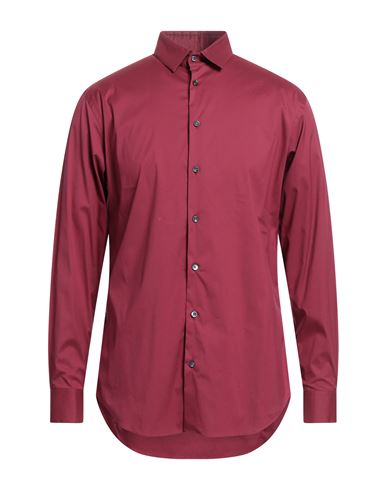 Giorgio Armani Man Shirt Brick Red Size 17 ½ Cotton, Polyamide, Elastane