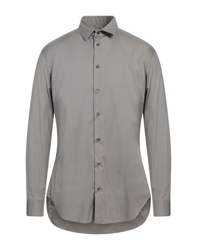 Giorgio Armani Man Shirt Grey Size 16 ½ Cotton, Polyamide, Elastane