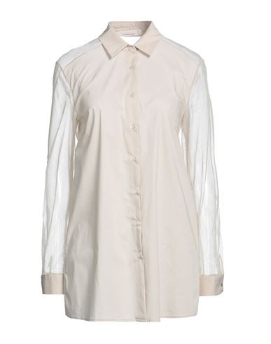 Liviana Conti Woman Shirt Beige Size 6 Cotton, Polyamide, Elastane