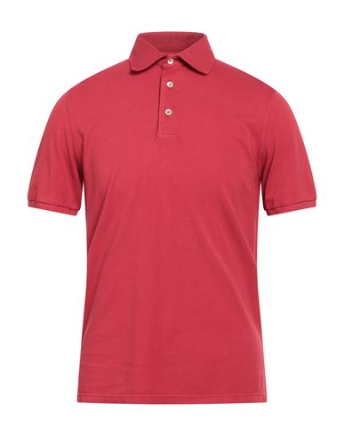 Fedeli Man Polo Shirt Red Size 40 Cotton