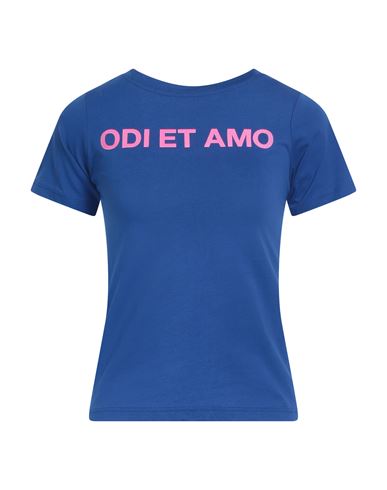 Odi Et Amo Woman T-shirt Blue Size L Cotton