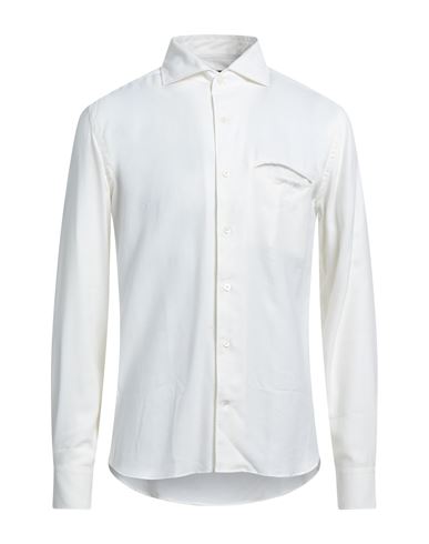 Shop Corneliani Id Man Shirt Ivory Size 15 ½ Cotton, Cashmere In White