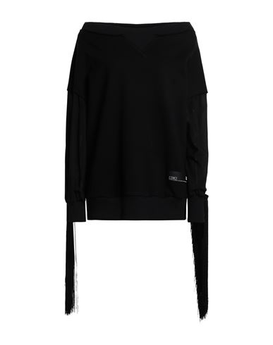 Versace Jeans Couture Woman Sweatshirt Black Size 4 Cotton, Elastane, Polyester