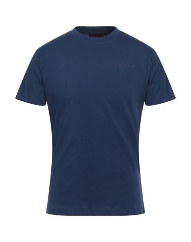 John Richmond Man T-shirt Navy Blue Size M Cotton, Viscose