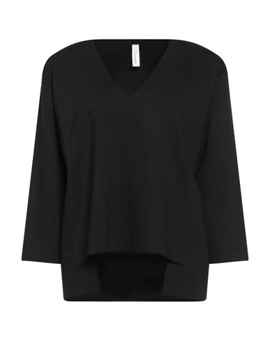 Souvenir Woman T-shirt Black Size M Viscose, Nylon, Elastane