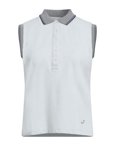 Jacob Cohёn Woman Polo Shirt Light Grey Size L Cotton, Elastane In Gray