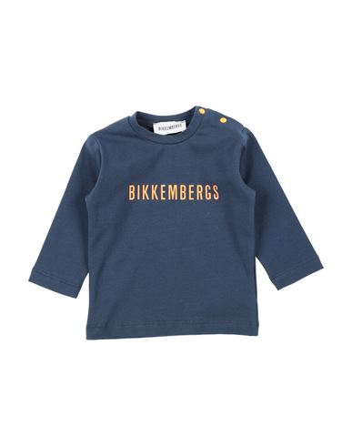 Bikkembergs Newborn Boy T-shirt Midnight Blue Size 0 Cotton, Elastane In Blue