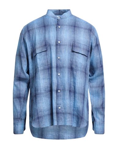 Massimo La Porta Man Shirt Azure Size 15 ¾ Linen In Blue