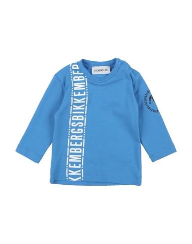 Bikkembergs Babies'  Newborn Boy T-shirt Azure Size 0 Cotton, Elastane In Blue