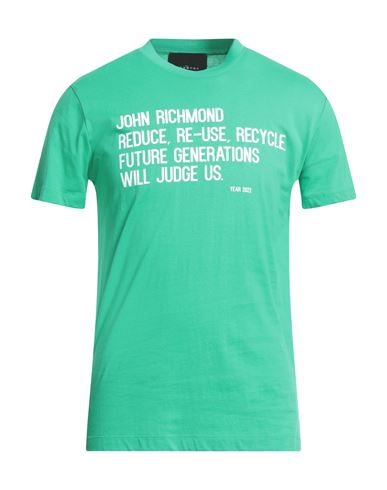 John Richmond Man T-shirt Green Size S Cotton
