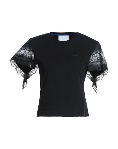 Koché Woman T-shirt Black Size L Cotton, Polyamide, Viscose