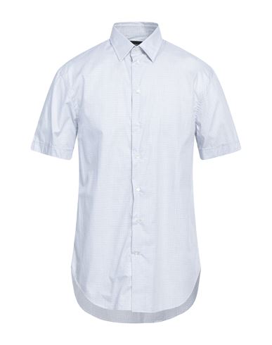 Emporio Armani Man Shirt White Size 16 Cotton In Blue