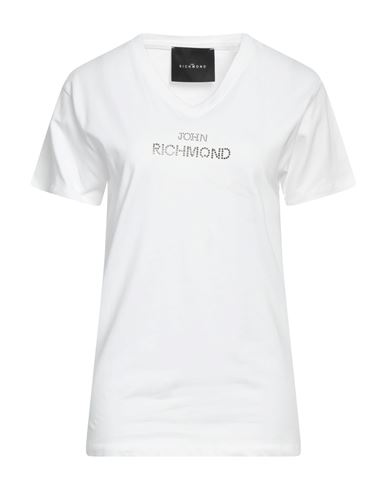 John Richmond Woman T-shirt White Size S Cotton, Lycra