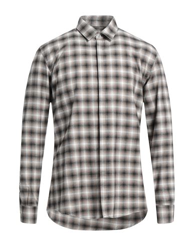 Grey Daniele Alessandrini Man Shirt Khaki Size 16 Cotton In Beige