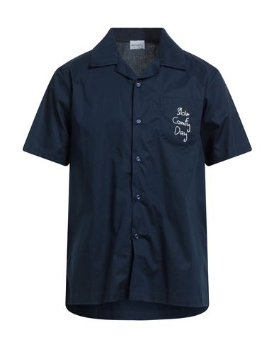 Shop Slow Comfy Day Man Shirt Navy Blue Size L Cotton