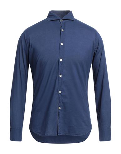 Grigio Man Shirt Navy Blue Size 15 Cotton