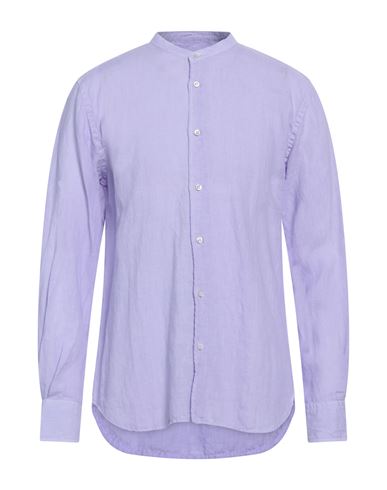 Fedeli Man Shirt Light Purple Size 16 Linen