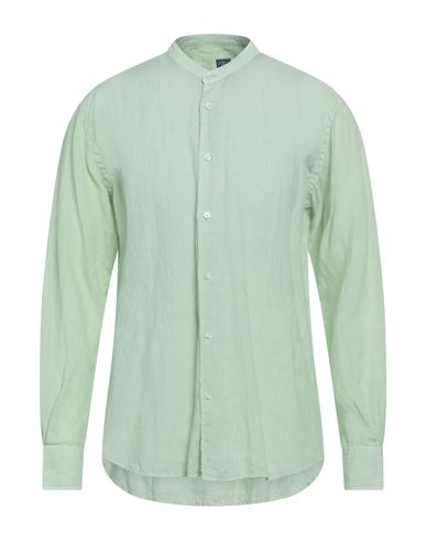 Fedeli Man Shirt Light Green Size 16 Linen