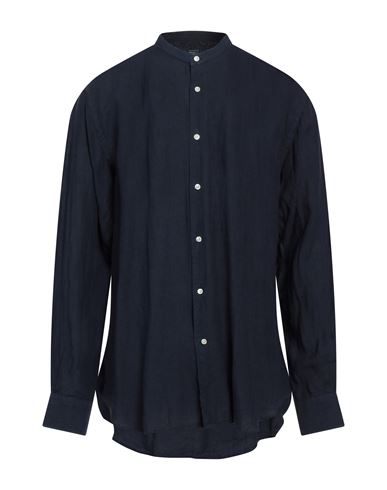 Fedeli Man Shirt Midnight Blue Size 17 Linen