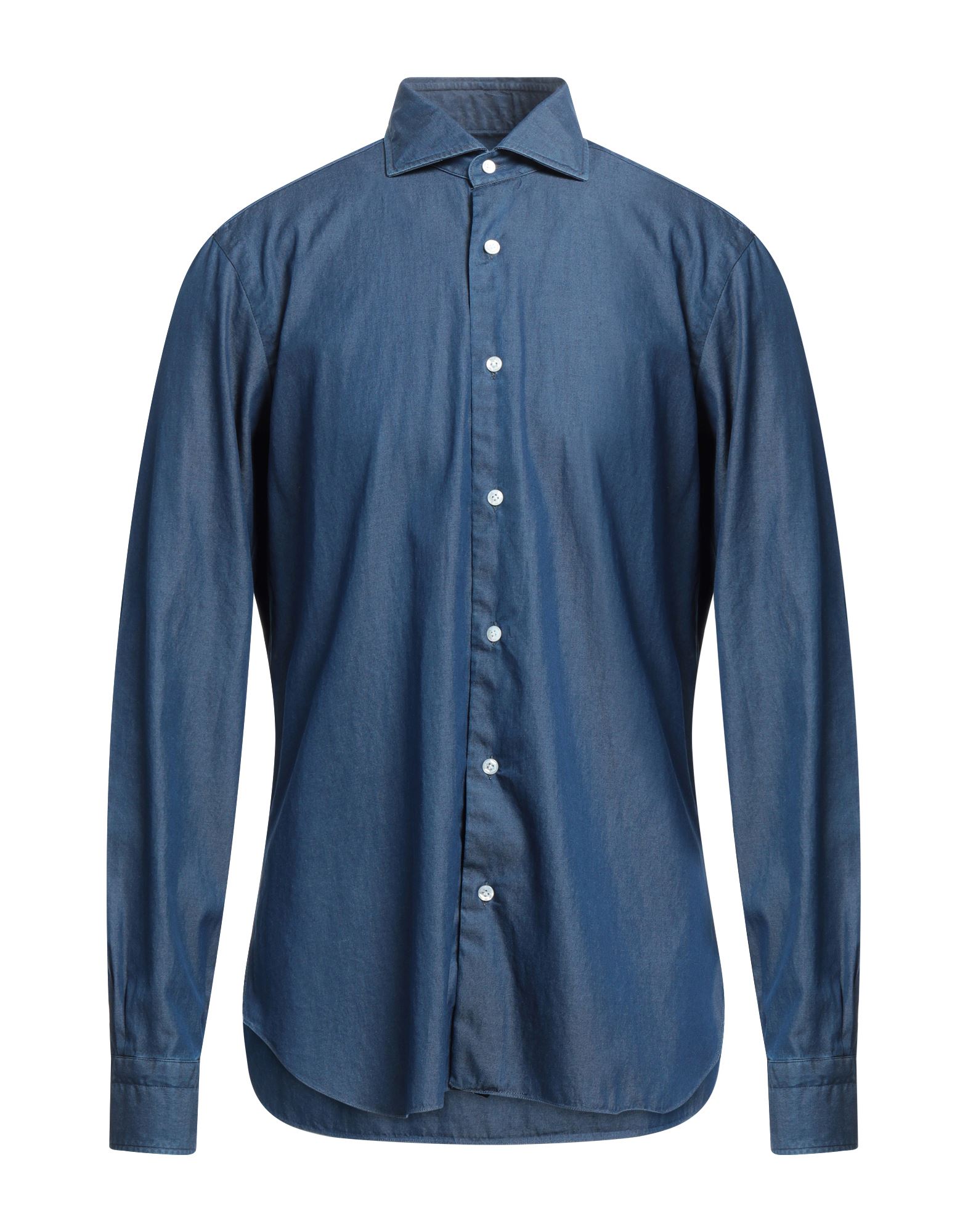Shop Barba Napoli Man Shirt Blue Size 17 ¾ Cotton